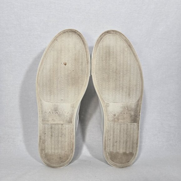 NAHARIYA Old Money Normcore WHITE Patent Leather Sneakers Shoes Men's Size  8.5. - Picture 17 of 17